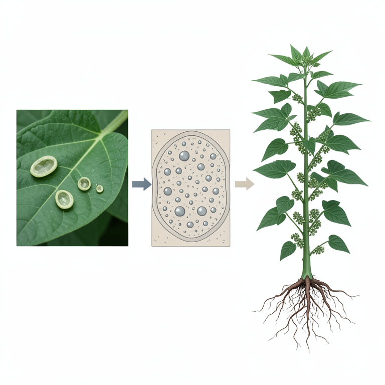 AI-generated conceptual illustration (green gram plants (Vigna radiata)). It explains the idea and does not show study data.